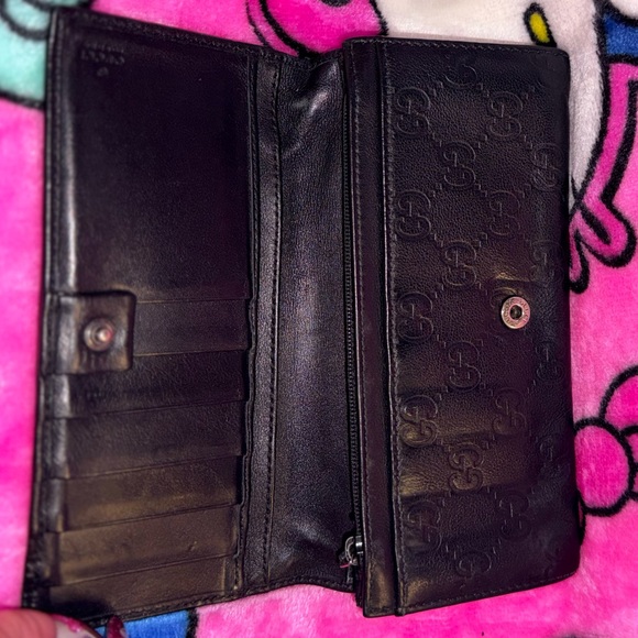 Gucci Black Embossed GG Leather Continental Wallet with Metal Logo Plaque - Picture 4 of 15